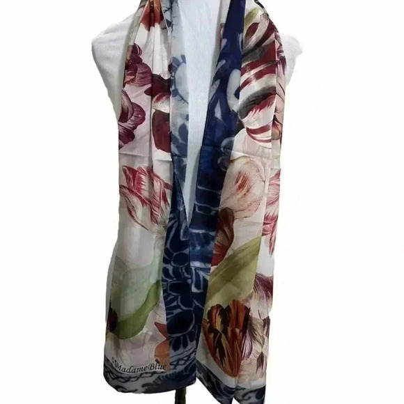 NEW Madame Blue Designed in Amsterdam - Long Dutch Tulips Scarf - Picture 3 of 8